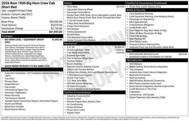 New 2026 RAM 1500 Big Horn AWD/4WD image 32