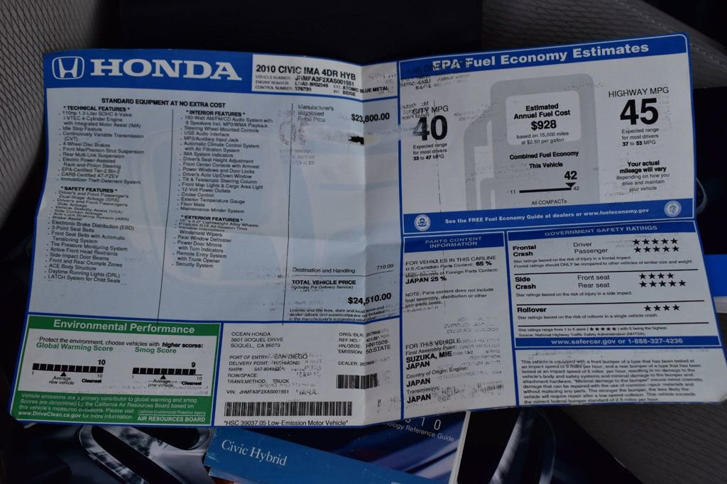 Used 2010 Honda Civic Hybrid Sedan image 12