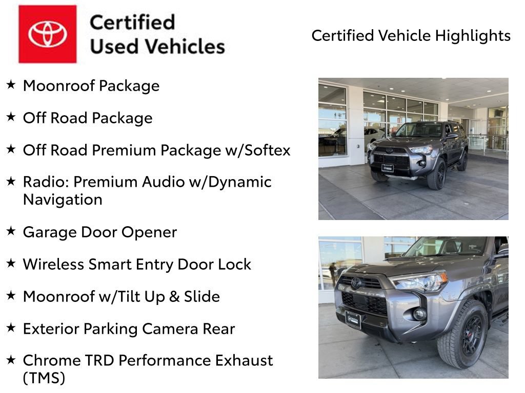 Certified 2021 Toyota 4Runner TRD Off-Road Premium w/ Moonroof Package AWD/4WD image 7