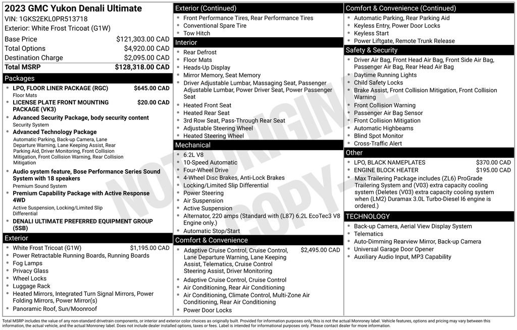 Used 2023 GMC Yukon Denali Ultimate w/ LPO, Floor Liner Package AWD/4WD image 6