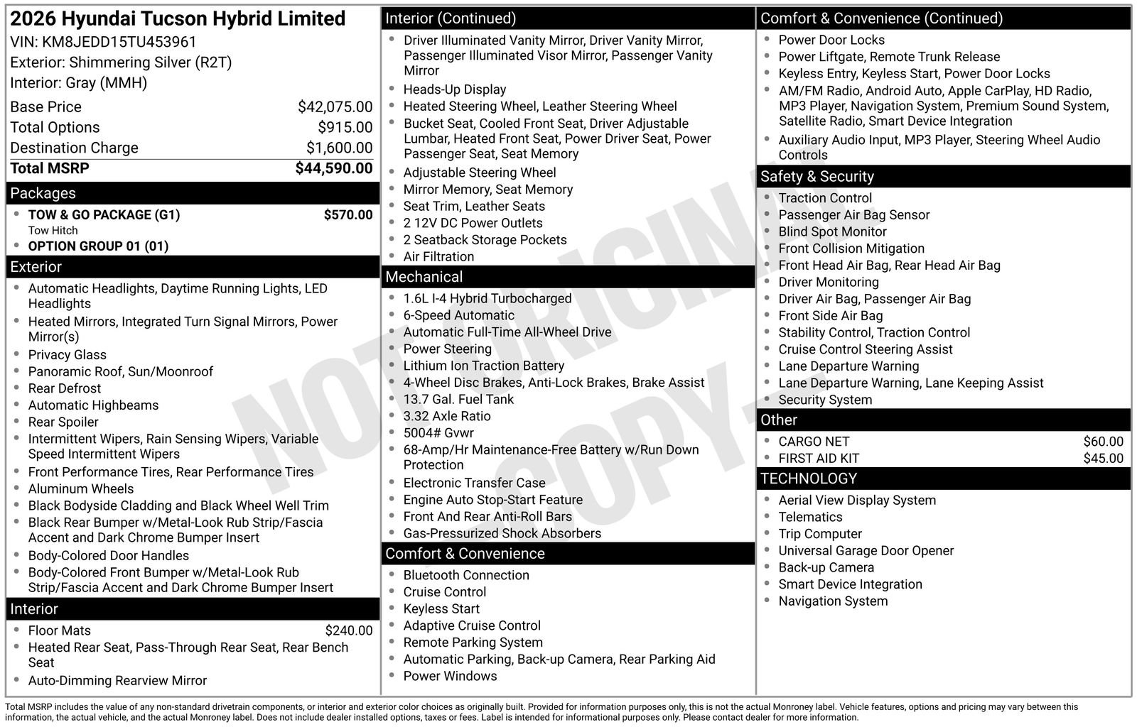 New 2026 Hyundai Tucson Limited w/ Tow & Go Package image 21