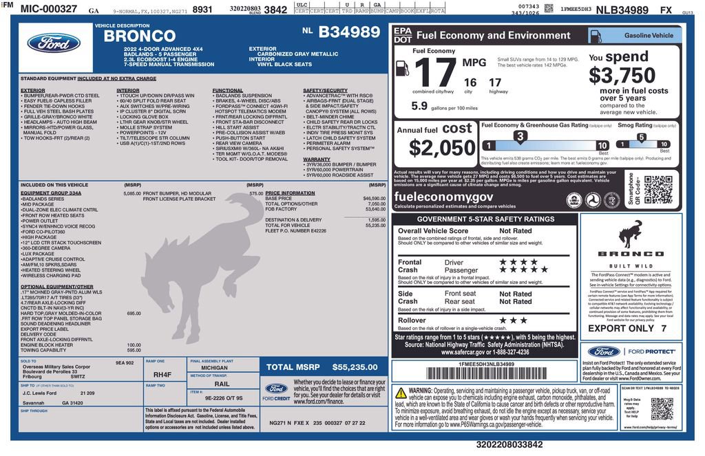 Used 2022 Ford Bronco Badlands AWD/4WD image 53