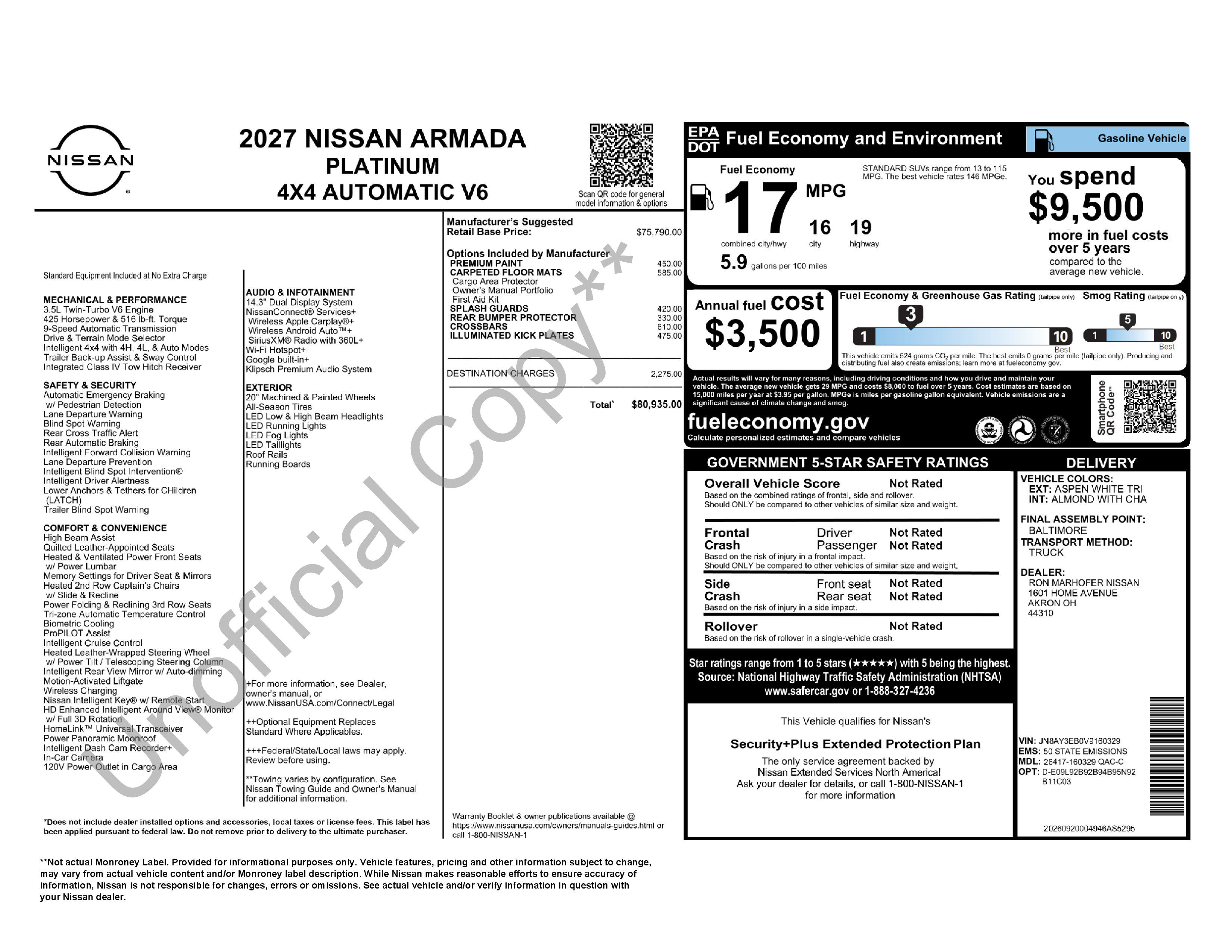 New 2027 Nissan Armada Platinum AWD/4WD image 3