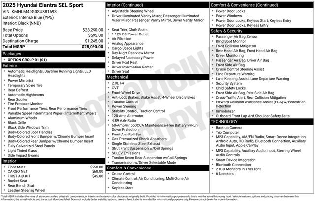 Certified 2025 Hyundai Elantra Sport FWD image 24