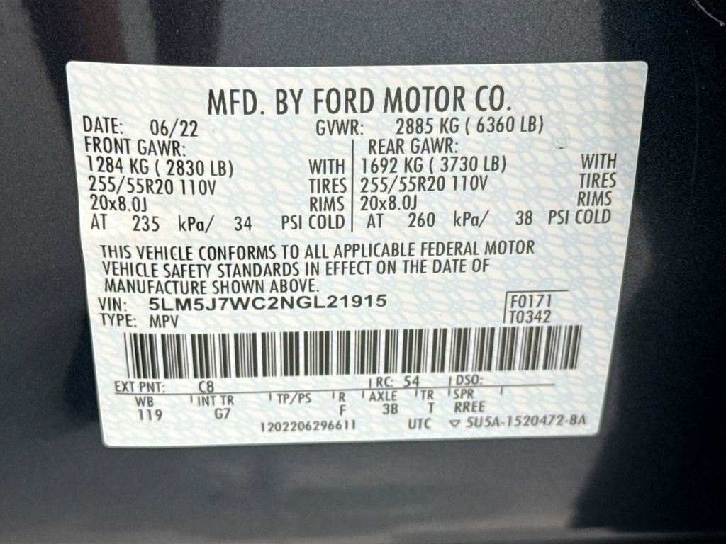 Used 2022 Lincoln Aviator Reserve w/ Elements Package Plus image 34