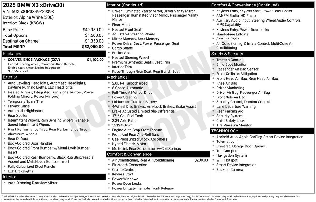 Certified 2025 BMW X3 xDrive30i w/ Convenience Package image 2