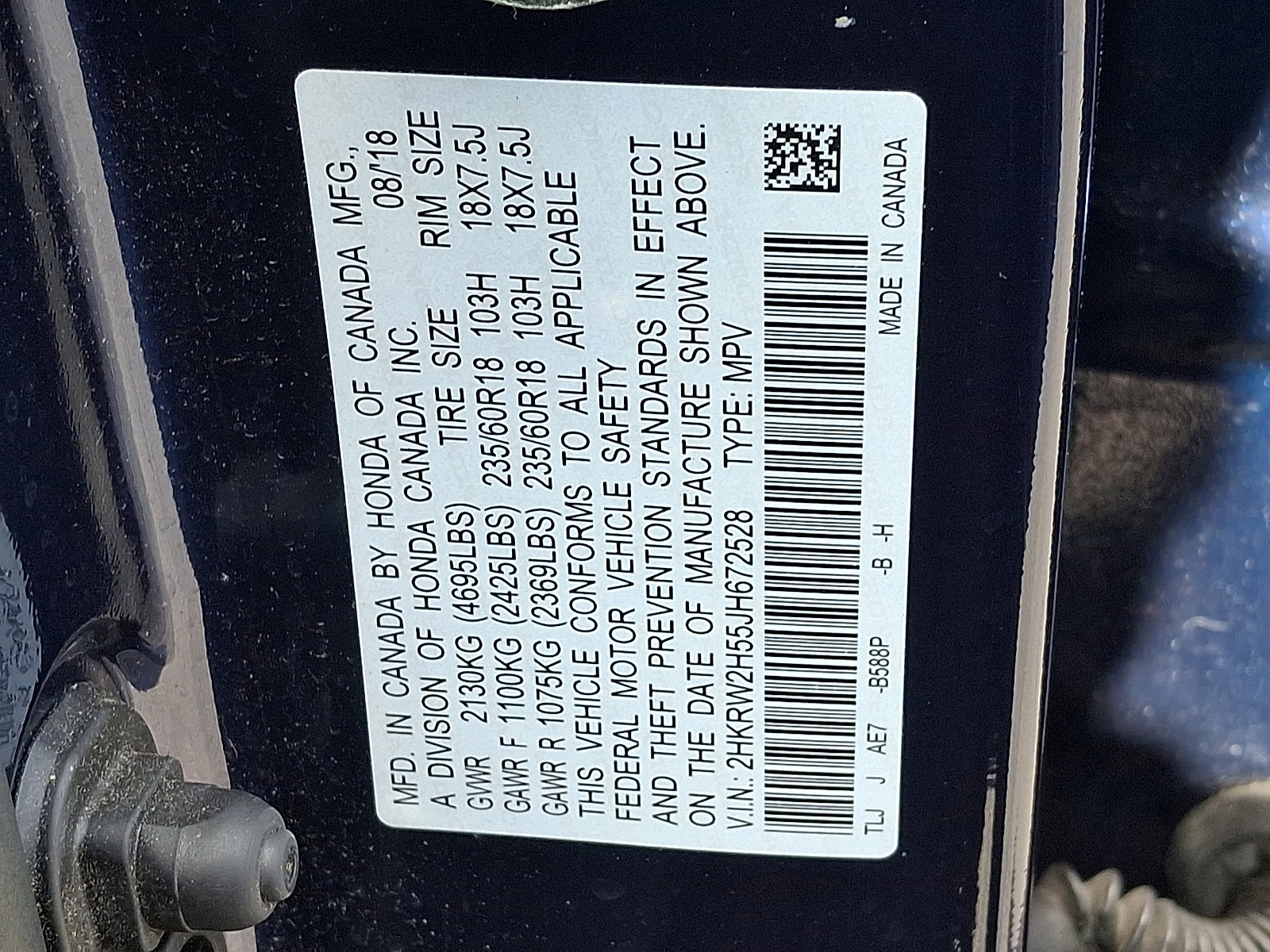 Certified 2018 Honda CR-V EX image 4