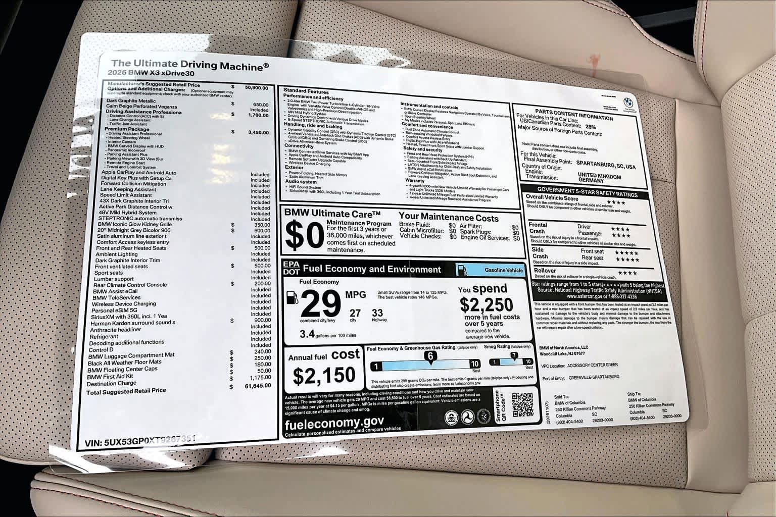 New 2026 BMW X3 xDrive30 w/ Premium Package AWD/4WD image 19