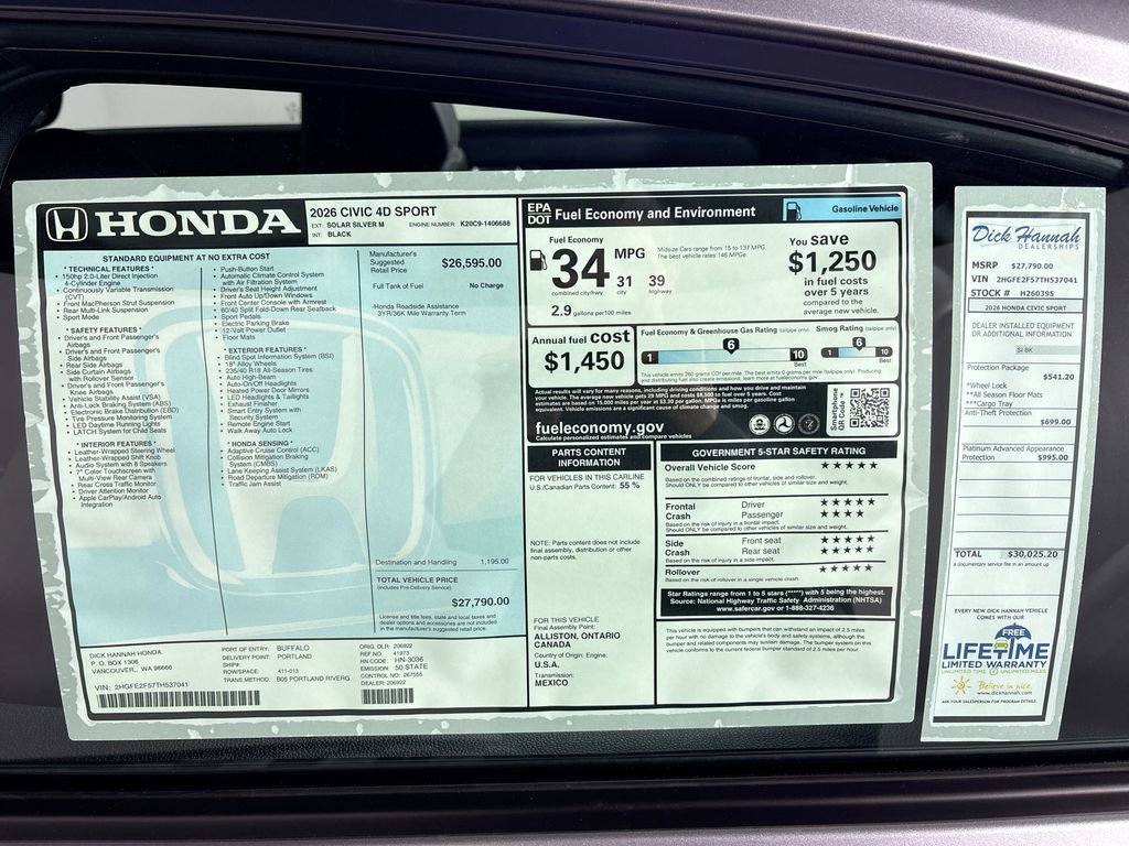 New 2026 Honda Civic Sport image 23