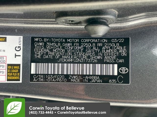 Used 2022 Toyota Prius L Eco image 24