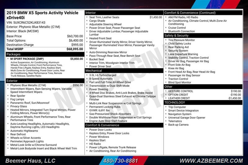 Used 2019 BMW X5 xDrive40i w/ M Sport Package AWD/4WD image 3