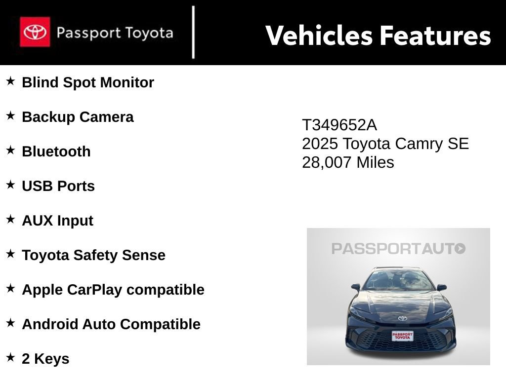 Used 2025 Toyota Camry SE FWD image 10