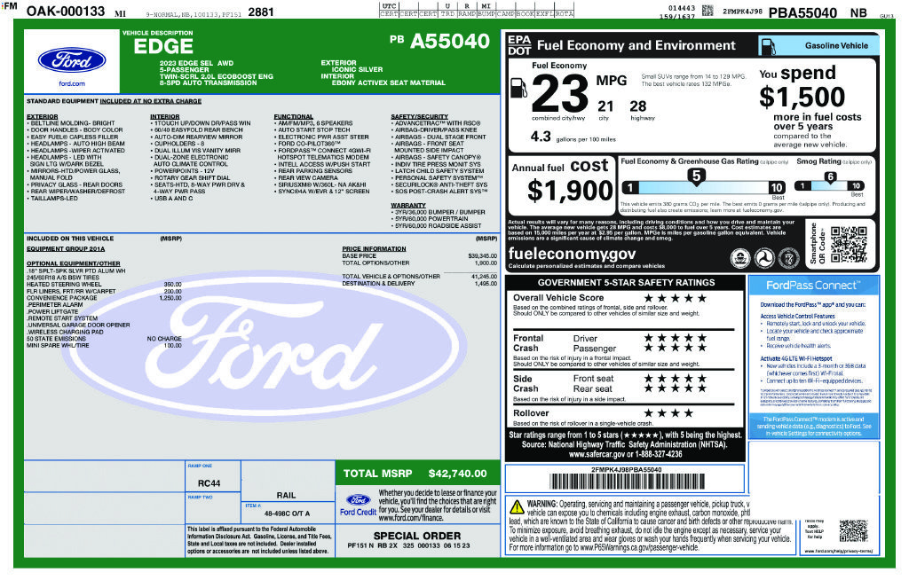 Used 2023 Ford Edge SEL w/ Convenience Package AWD/4WD image 2