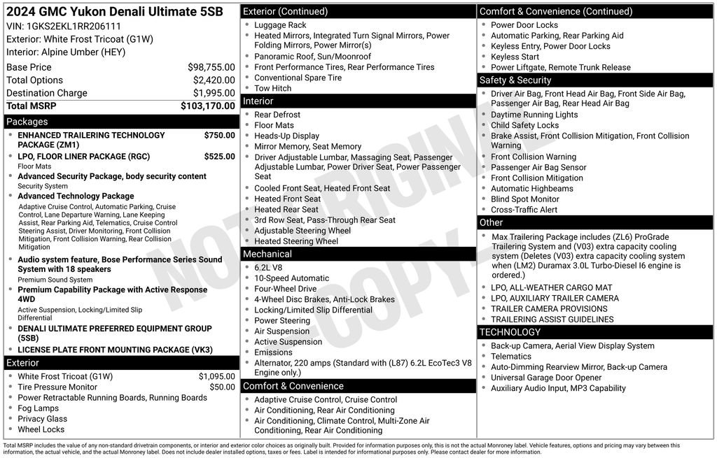 Used 2024 GMC Yukon Denali Ultimate AWD/4WD image 5