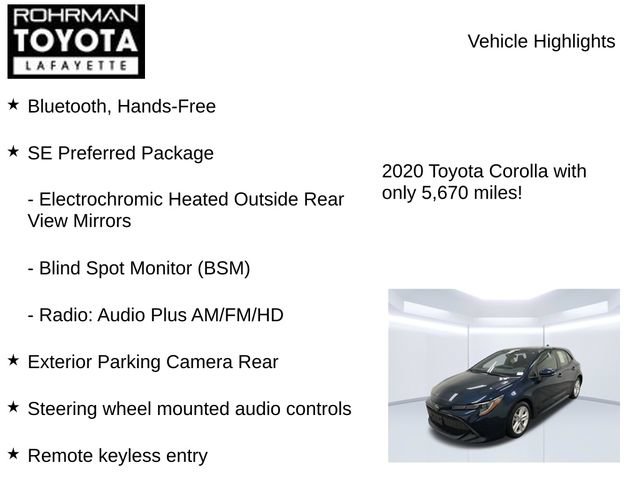 Used 2020 Toyota Corolla SE w/ SE Preferred Package FWD image 8