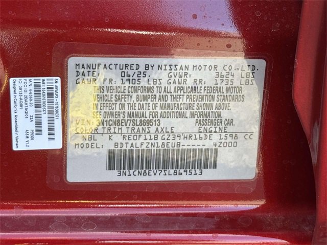 New 2025 Nissan Versa SV w/ Trunk Package image 24