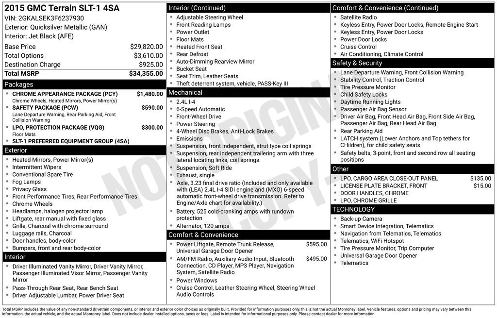 Used 2015 GMC Terrain SLT w/ Chrome Appearance Package image 42