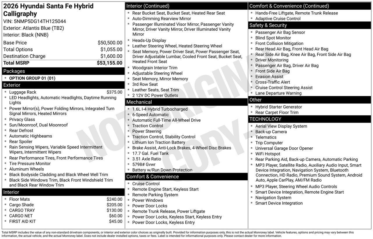 New 2026 Hyundai Santa Fe Calligraphy AWD/4WD image 34