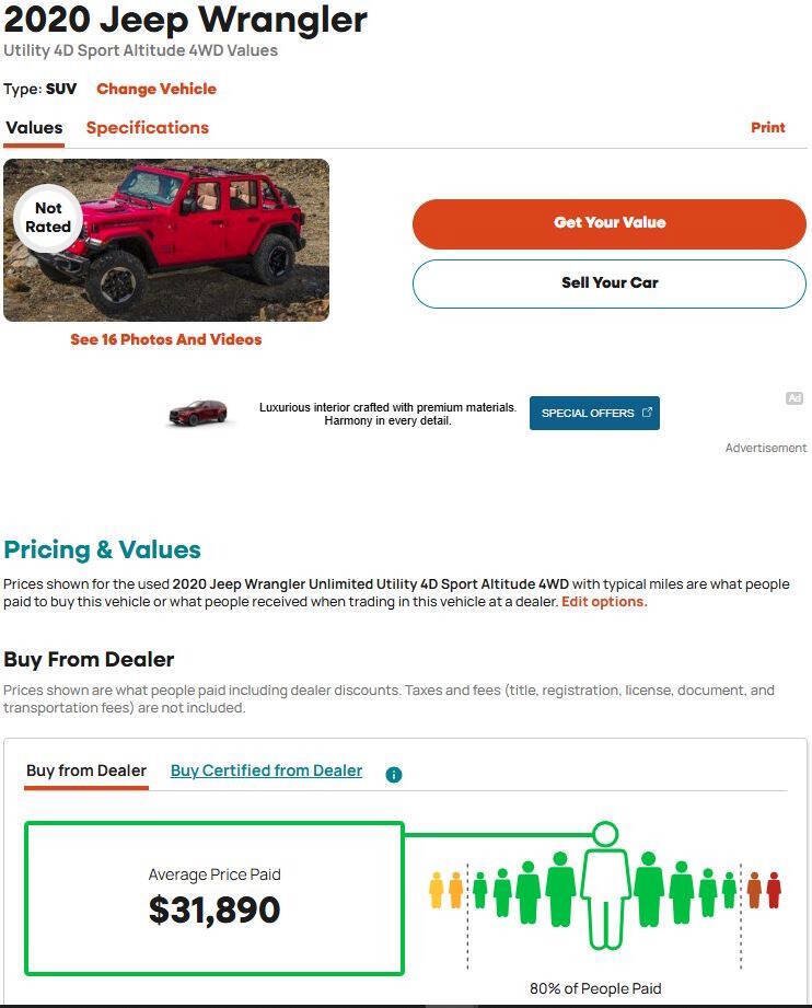 Used 2020 Jeep Wrangler Unlimited Sport AWD/4WD image 20