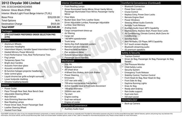 Used 2012 Chrysler 300 Limited AWD/4WD image 4