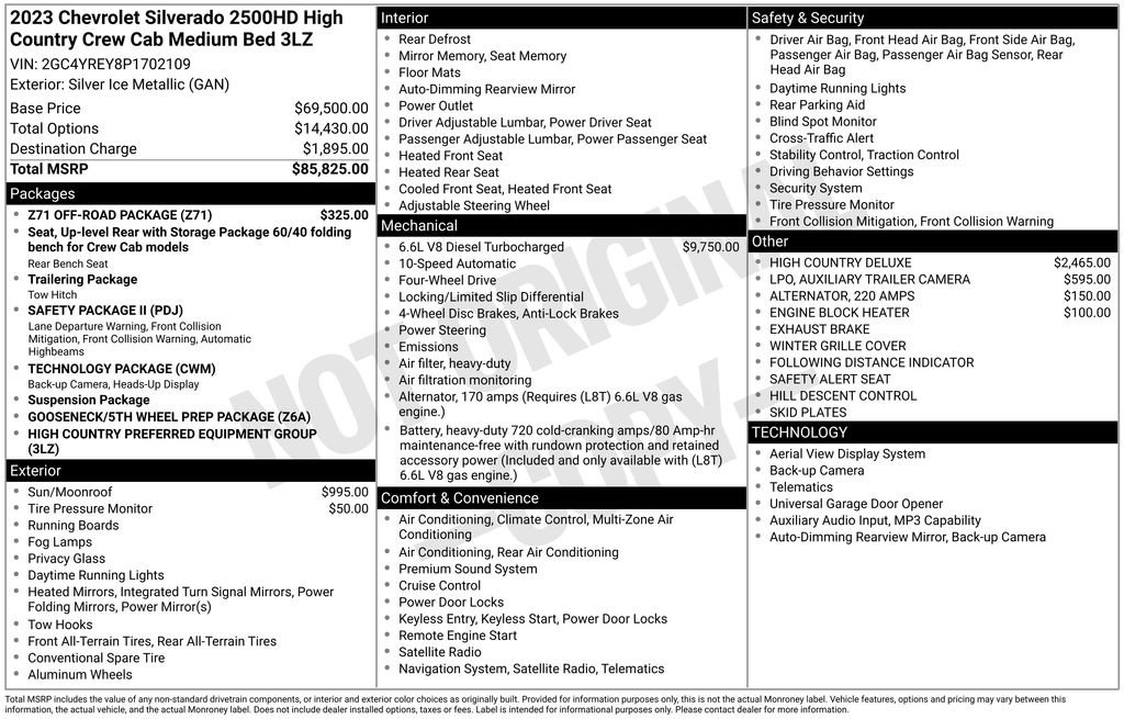 Used 2023 Chevrolet Silverado 2500 High Country w/ Z71 Off-Road Package image 10