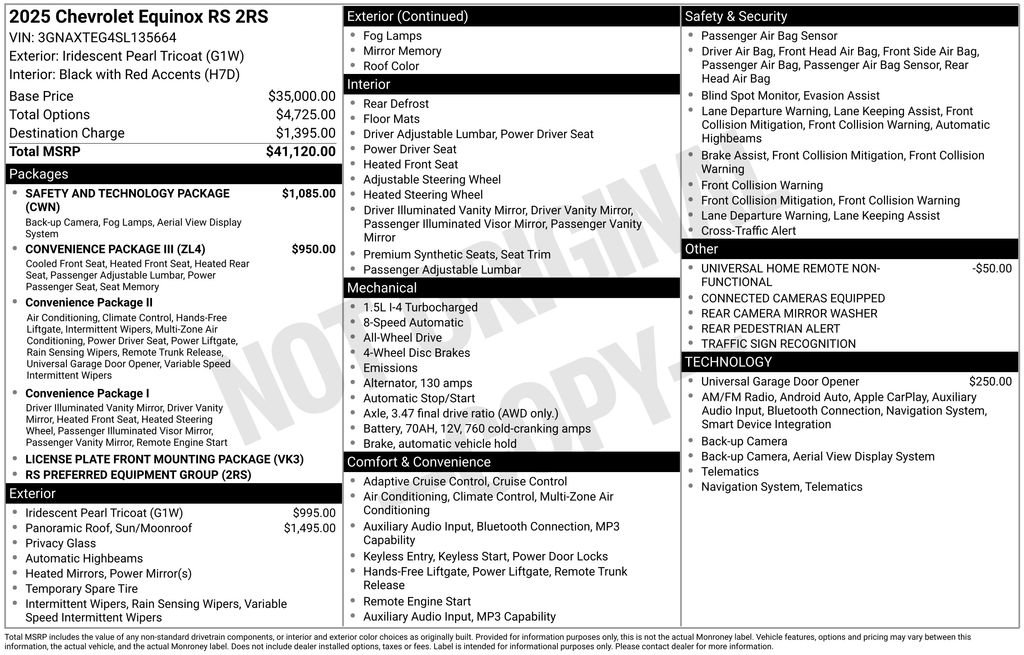 Certified 2025 Chevrolet Equinox RS w/ Safety and Technology Package AWD/4WD image 2