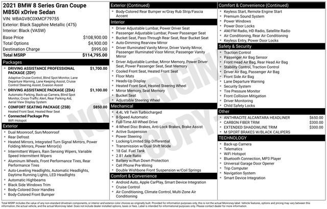 Used 2021 BMW M850i Gran Coupe xDrive image 9