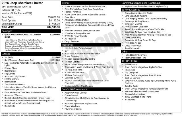 New 2026 Jeep Cherokee Limited AWD/4WD image 28