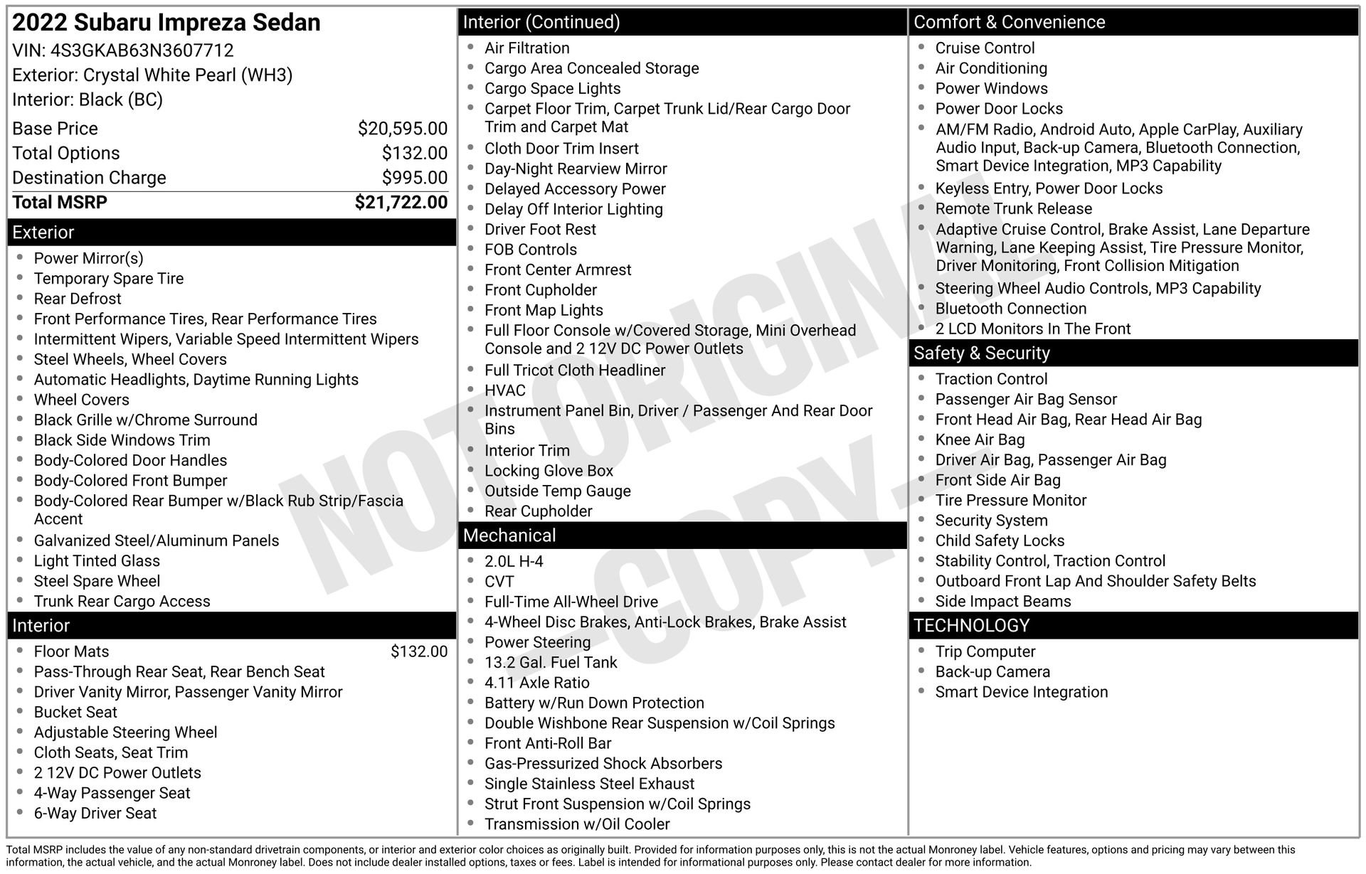 Used 2022 Subaru Impreza 2.0i image 5