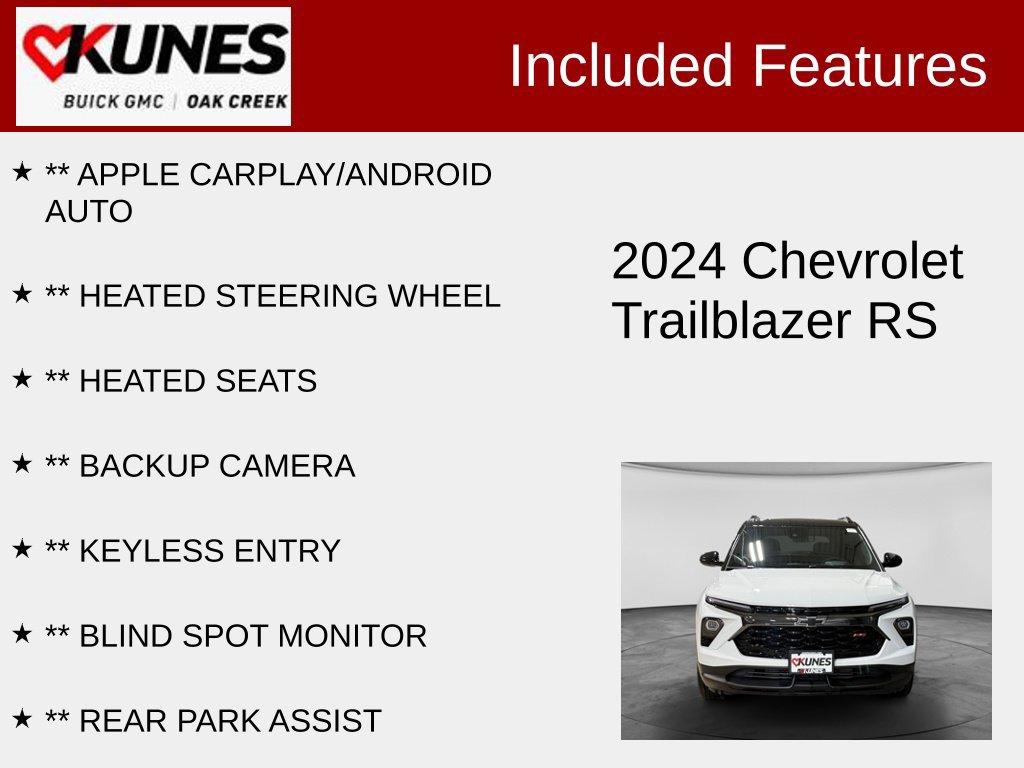 Used 2024 Chevrolet TrailBlazer RS w/ Convenience Package FWD image 2