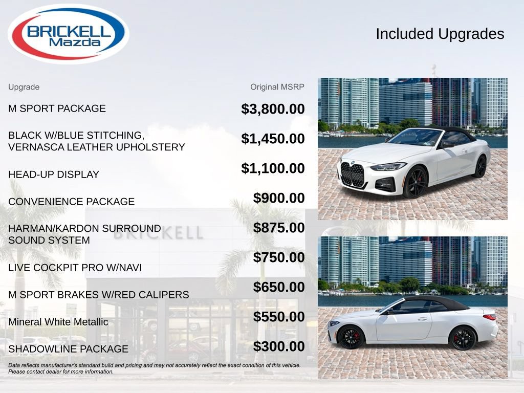 Used 2021 BMW 430i Convertible w/ M Sport Package RWD image 13