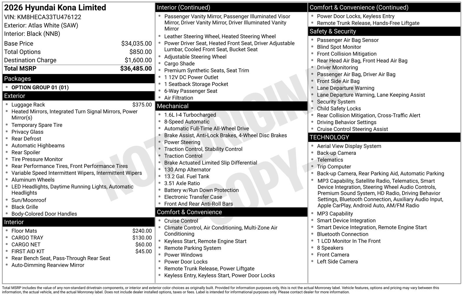 New 2026 Hyundai Kona Limited AWD/4WD image 27