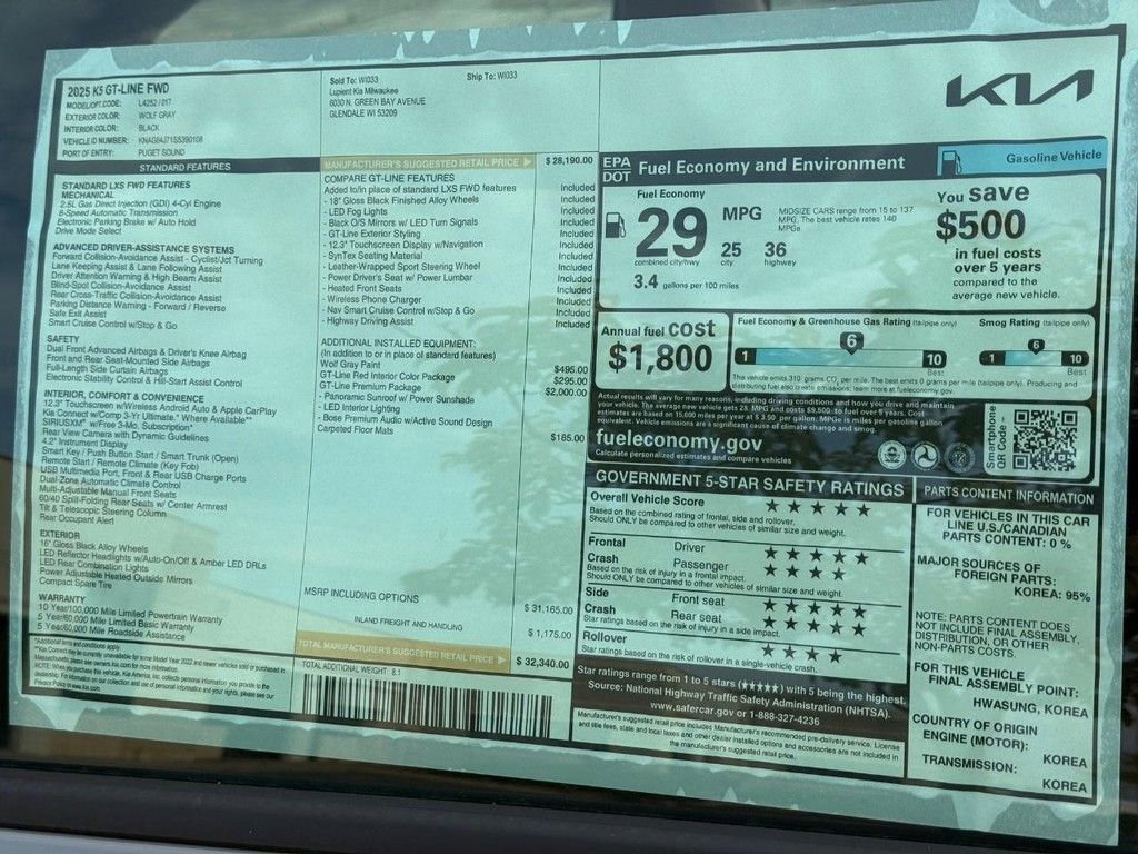 New 2025 Kia K5 GT-Line w/ GT-Line Premium Package image 25