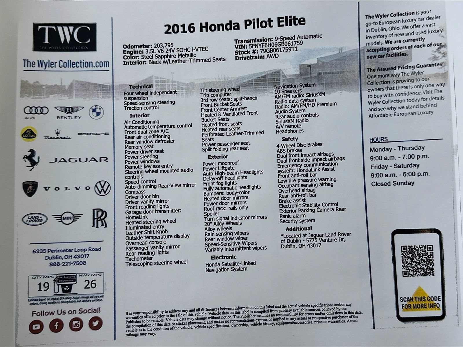 Used 2016 Honda Pilot Elite image 46