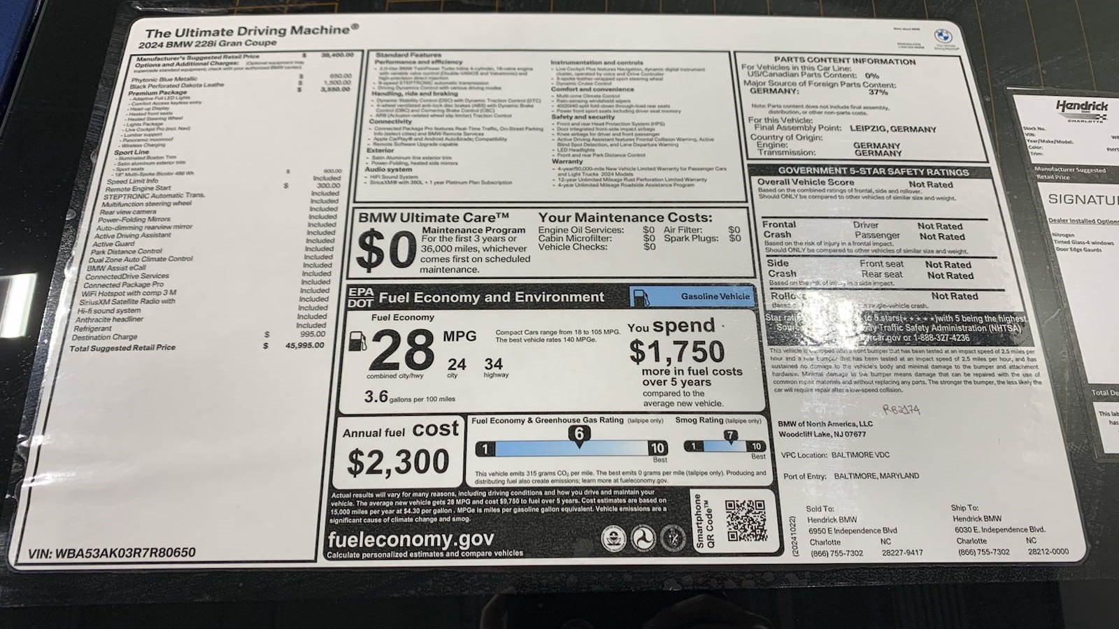 Certified 2024 BMW 228i Gran Coupe w/ Premium Package FWD image 31