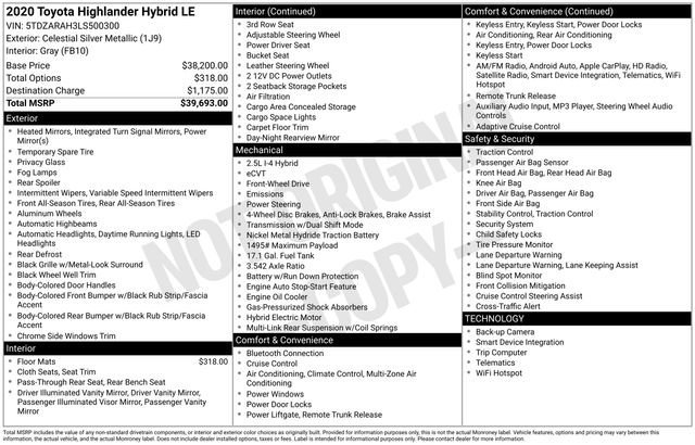 Used 2020 Toyota Highlander LE FWD image 2