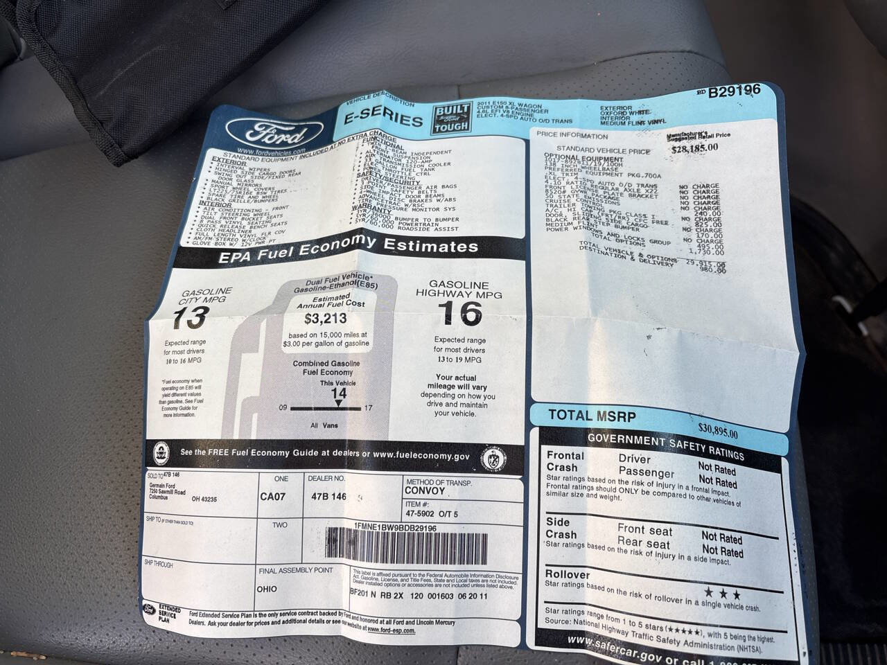 Used 2011 Ford E-150 and Econoline 150 Wagon w/ PWR Windows & Locks Group image 20