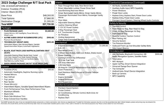 Used 2023 Dodge Challenger R/T Scat Pack w/ Plus Package RWD image 41