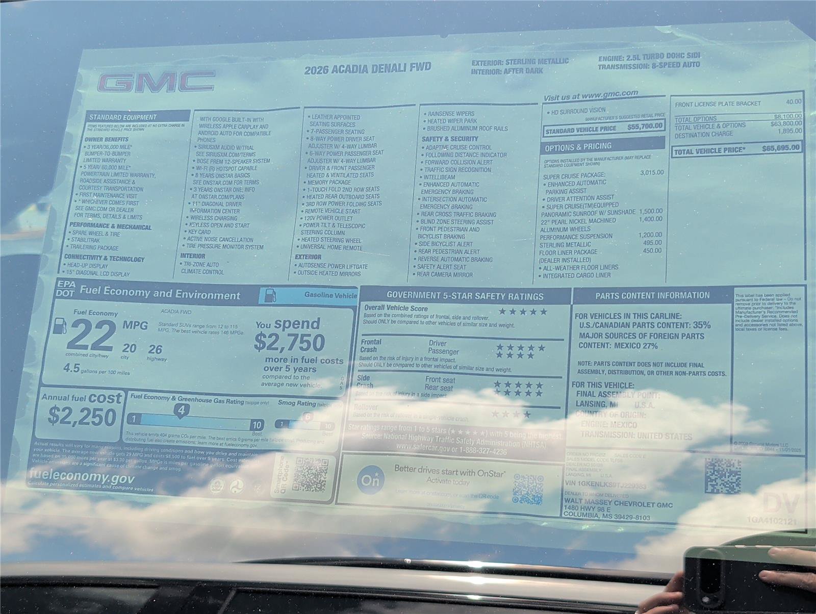 New 2026 GMC Acadia Denali w/ Super Cruise Package FWD image 35