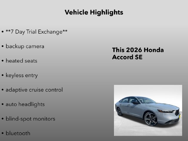 New 2026 Honda Accord SE image 5
