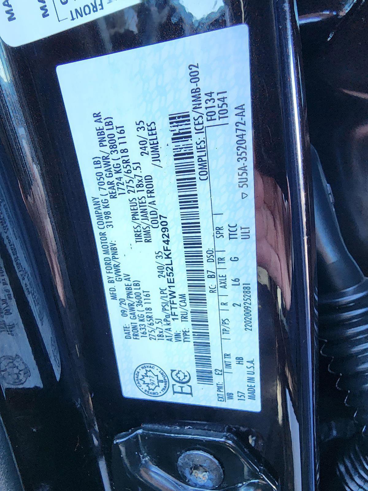 Used 2020 Ford F150 Lariat w/ FX4 Off-Road Package AWD/4WD image 23