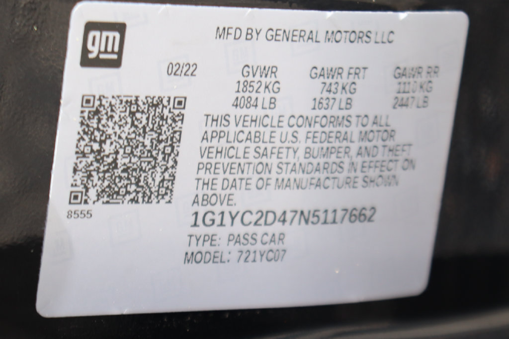Used 2022 Chevrolet Corvette Stingray Premium Cpe w/ Z51 Performance Package RWD image 49