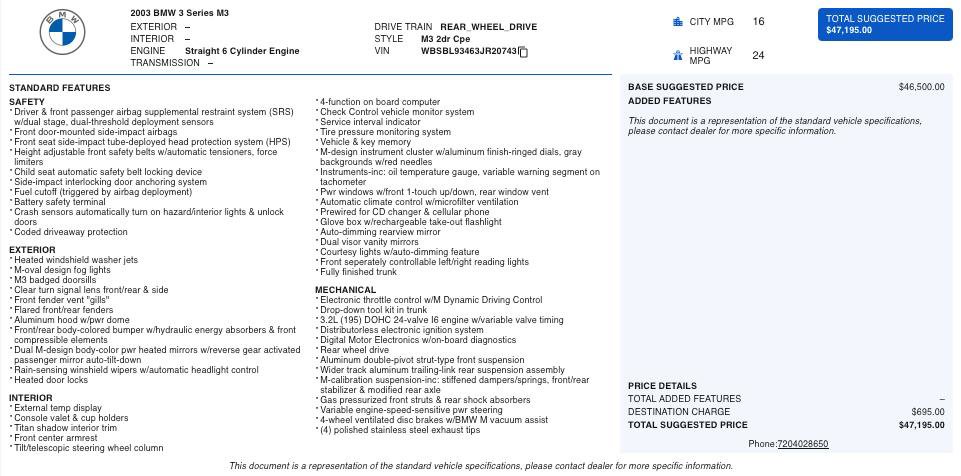 Used 2003 BMW M3 Coupe image 2