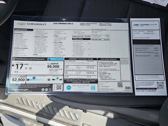 New 2026 Chevrolet Suburban LS w/ LPO, Dark Essentials Package RWD image 17