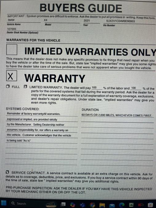 Used 2021 BMW X4 xDrive30i w/ Premium Package Enhanced image 2