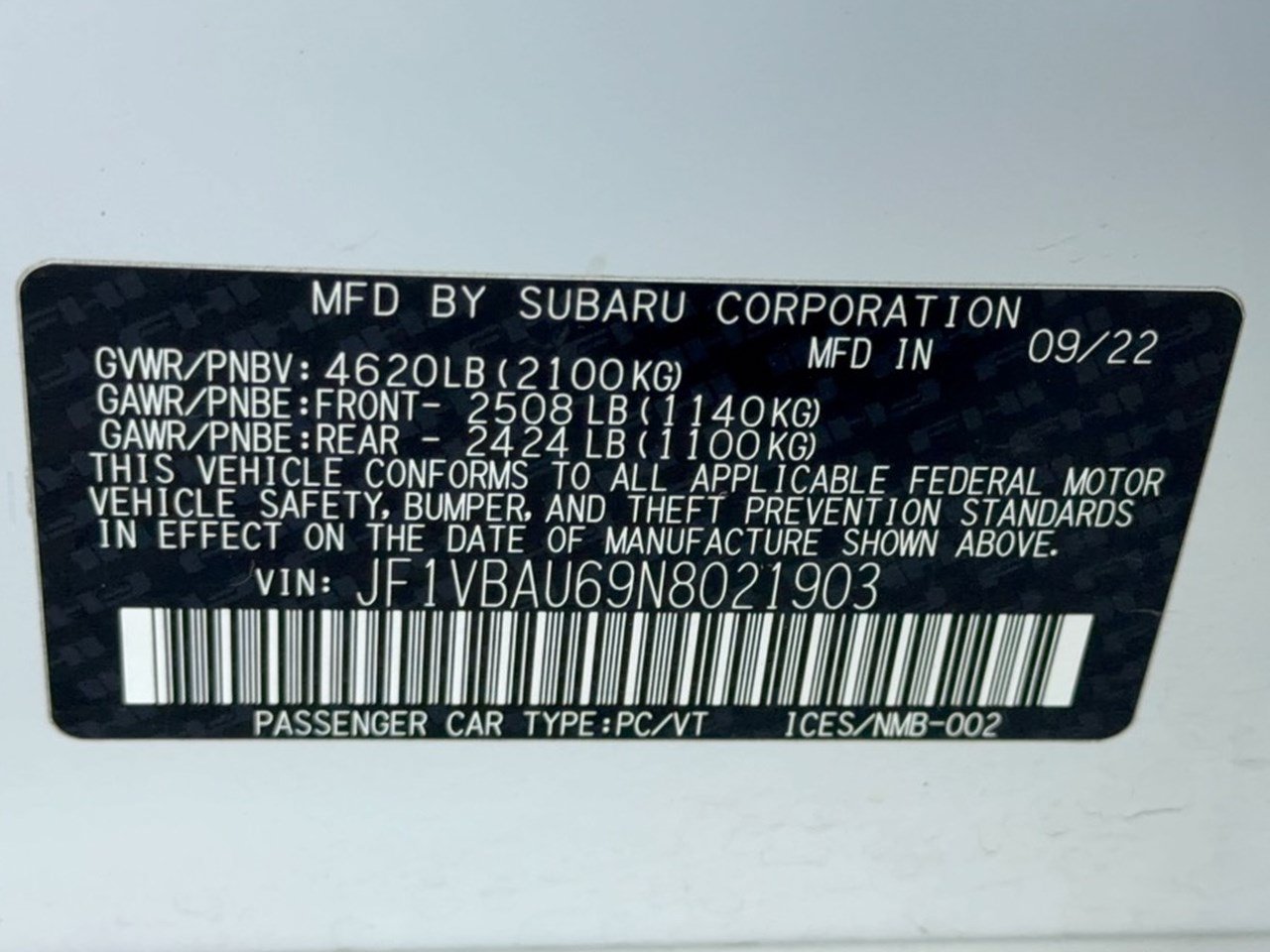 Used 2022 Subaru WRX GT w/ Popular Package #1A AWD/4WD image 31