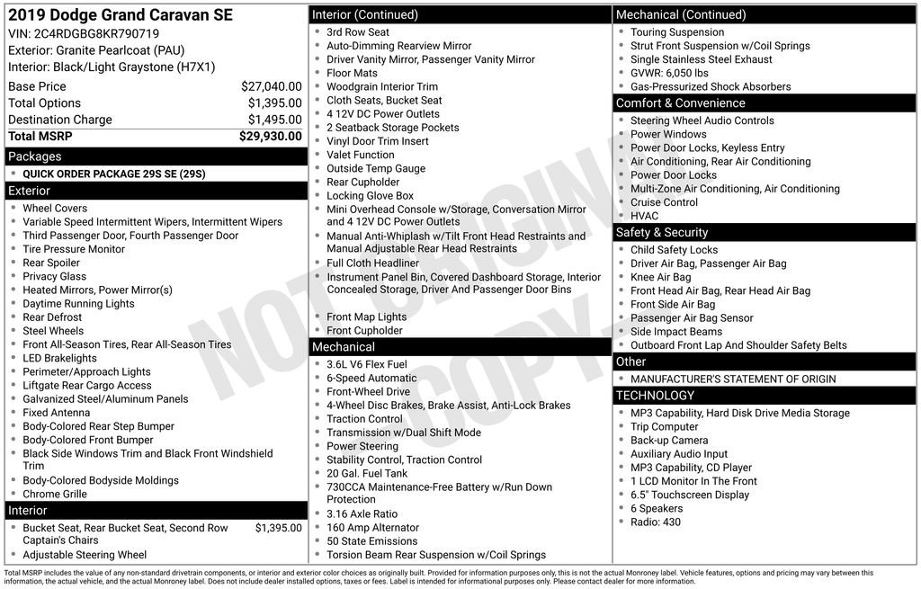 Certified 2019 Dodge Grand Caravan SE FWD image 22