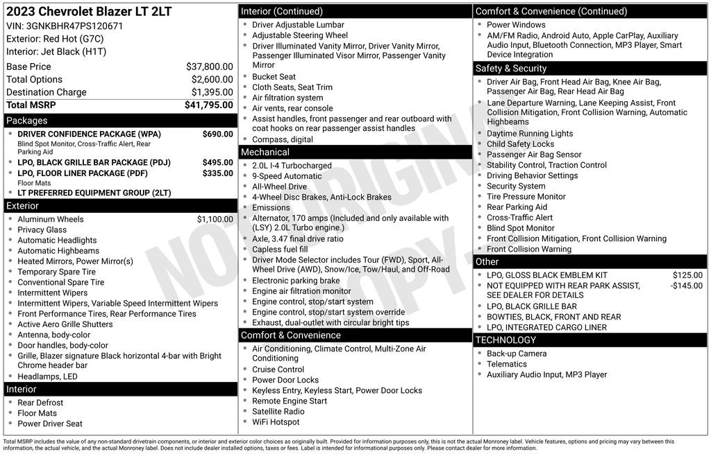 Used 2023 Chevrolet Blazer LT w/ Driver Confidence Package image 6