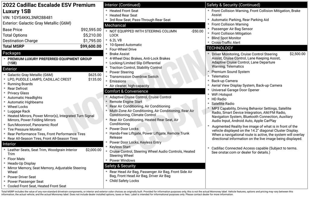 Used 2022 Cadillac Escalade ESV Premium Luxury AWD/4WD image 2