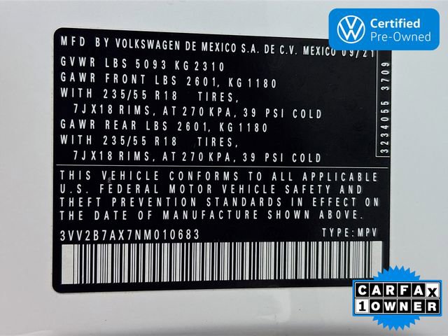 Certified 2022 Volkswagen Tiguan SE w/ Panoramic Sunroof Package image 33